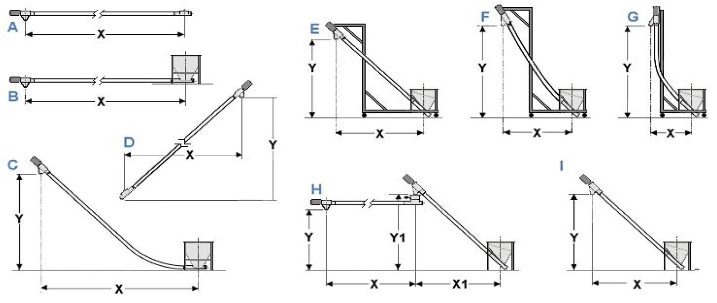 Flexible Conveyor Dimensions Sketch